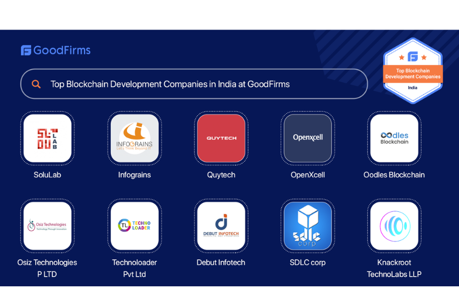 GoodFirms Unveils the Latest List of Top-Performing Blockchain Development Companies in India