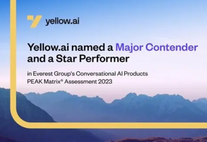 Yellow.ai positioned as a major contender and a star performer in Everest Group’s Conversational AI Products PEAK Matrix Assessment 2023
