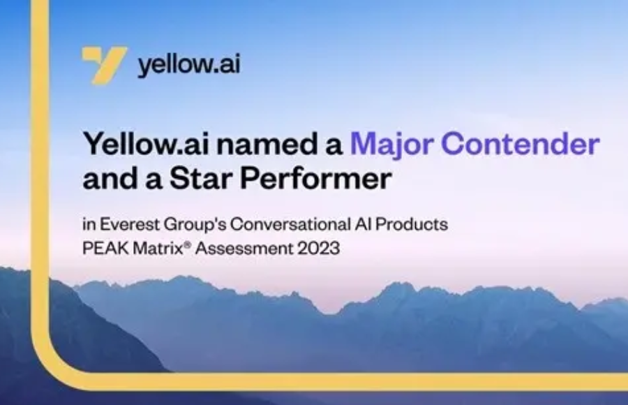 Yellow.ai positioned as a major contender and a star performer in Everest Group’s Conversational AI Products PEAK Matrix Assessment 2023