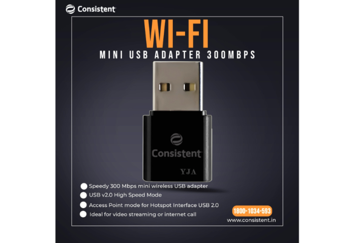 Consistent Infosystems Launches new Mini Wi-Fi USB-Adapter Consistent Infosystems Launches new Mini Wi-Fi USB-Adapter