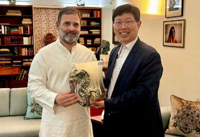 Rahul Gandhi talks with the chairman of Foxconn on the future of tech innovation in India Rahul Gandhi talks with the chairman of Foxconn on the future of tech innovation in India