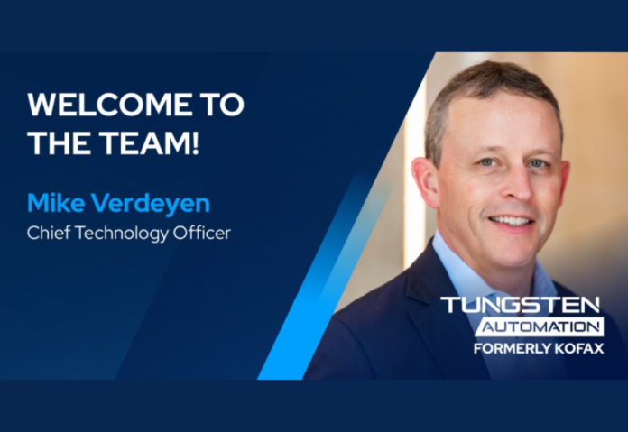 Tungsten Automation Announces Mike Verdeyen as New Chief Technology Officer Tungsten Automation Announces Mike Verdeyen as New Chief Technology Officer