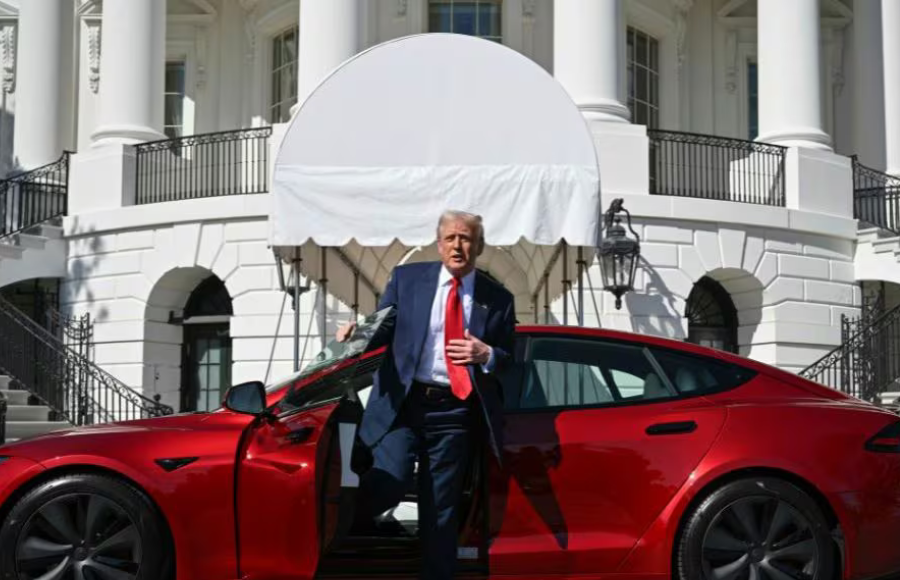 Donald Trump Purchases Red Tesla Model S from Elon Musk, Declines Discount Offer