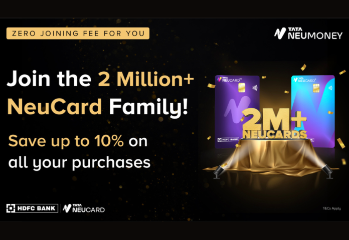 Tata Neu HDFC Bank Card Hits 2 Million Milestone; Captures 13%+ of New Credit Cards Tata Neu HDFC Bank Card Hits 2 Million Milestone; Captures 13%+ of New Credit Cards