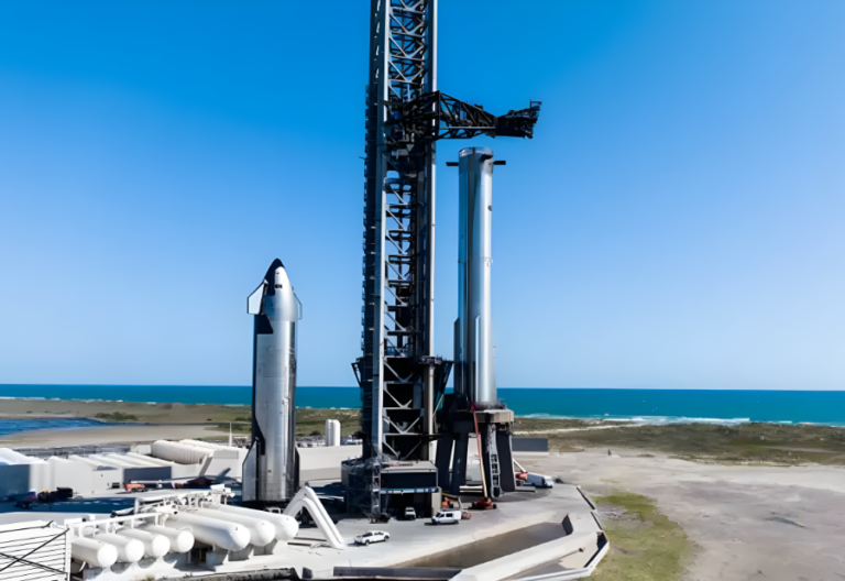 SpaceX rolls out Super Heavy booster to launch pad for Starship Flight 11
