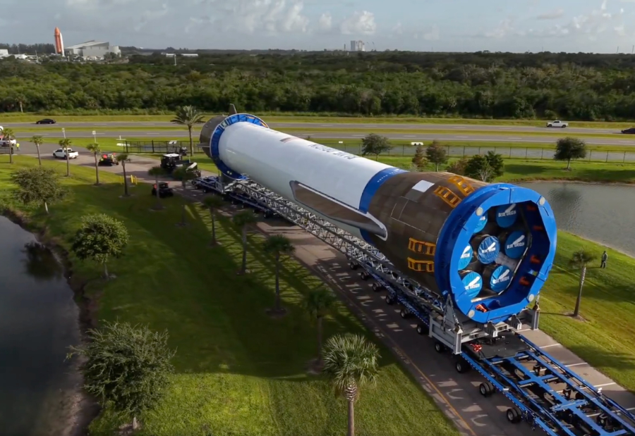 Blue Origin rolls out New Glenn rocket ahead of Mars-bound ESCAPADE mission