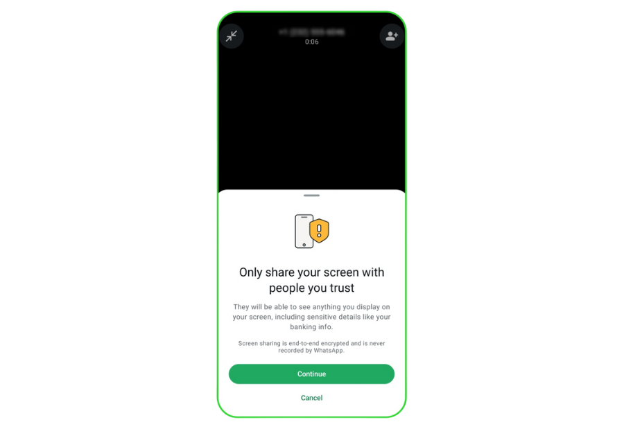 Meta adds screen-share warning and AI scam detection to WhatsApp and Messenger