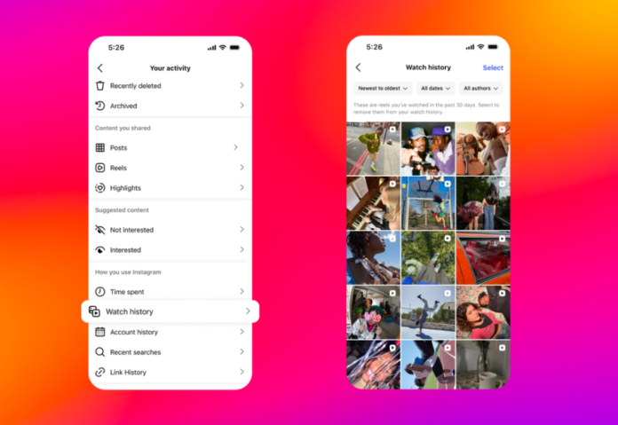 Instagram introduces Watch History feature for previously watched Reels