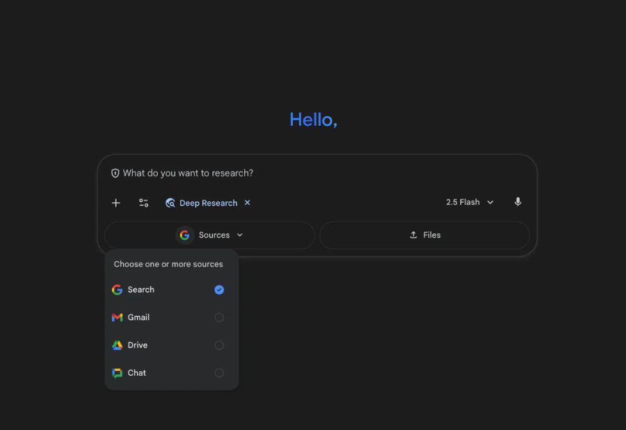 Gemini deep research now uses emails, documents and chats for smarter reports