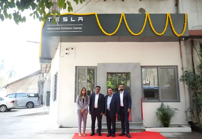 Tesla India opens its first collision centre in Mumbai in partnership with Gautam Modi Group Tesla India opens its first collision centre in Mumbai in partnership with Gautam Modi Group