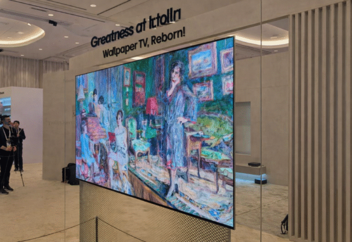 LG reintroduces Wallpaper TV design with wireless W6 OLED at CES 2026