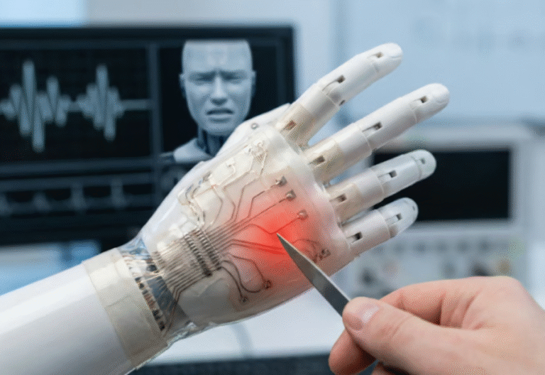Researchers create artificial e skin that gives robots human like pain reflexes