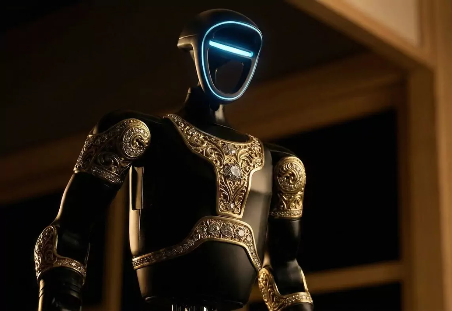 Caviar introduces Aladdin, a gold-clad humanoid robot inspired by Arab heritage
