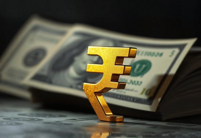 Rupee hovers near record low as equity outflows and global volatility weigh on sentiment