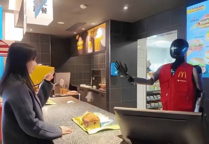 Humanoid robots begin service trial at Shanghai McDonald’s outlet Humanoid robots begin service trial at Shanghai McDonald’s outlet