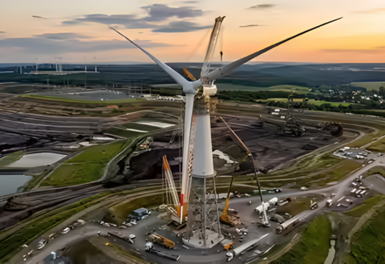 Germany repurposes coal mine to install record 364 m wind turbine for clean energy shift