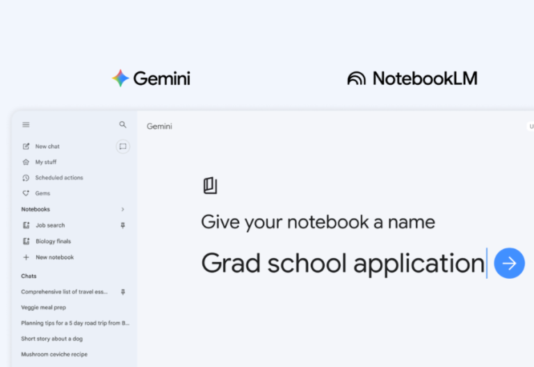 Google enhances Gemini with notebooks feature for smarter project organisation