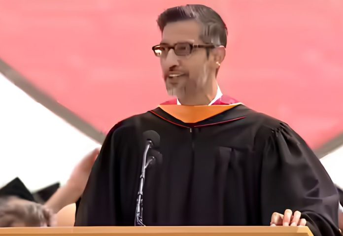 Sundar Pichai shifts graduation message from AI to optimism for Stanford's Class of 2026