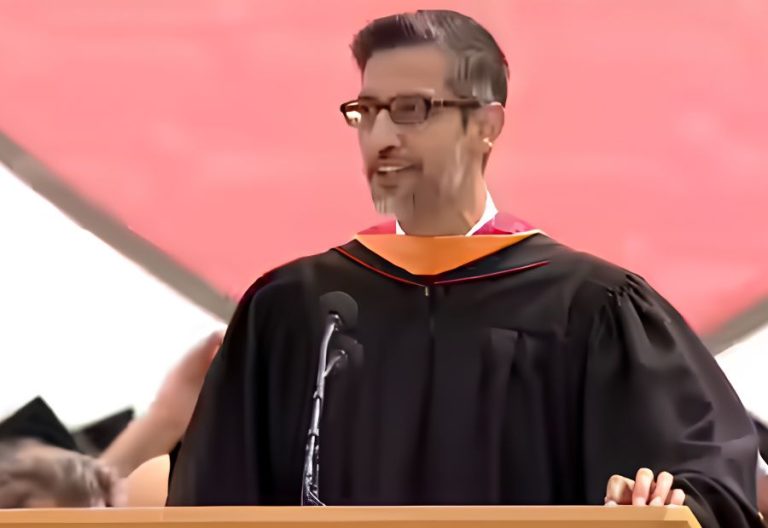 Sundar Pichai shifts graduation message from AI to optimism for Stanford's Class of 2026