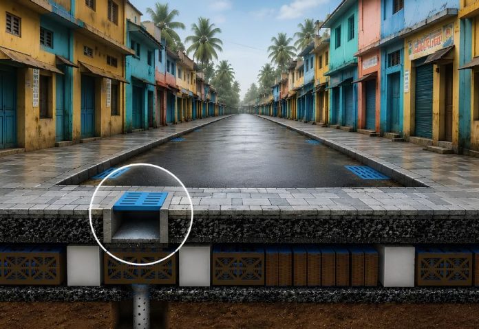 Coimbatore entrepreneur, RR Sivaram transforms waste plastic into rainwater-saving drainage solution. Image credit:the better india Coimbatore entrepreneur, RR Sivaram transforms waste plastic into rainwater-saving drainage solution. Image credit:the better india