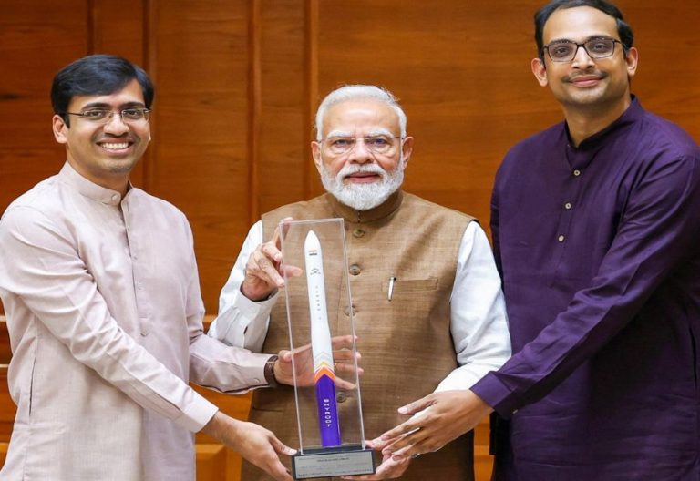PM Modi meets Skyroot Aerospace founders, congratulates team on Vikram-1 success