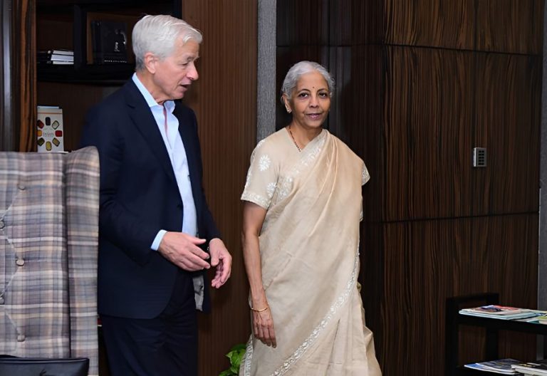JPMorgan CEO Jamie Dimon meets Finance Minister Nirmala Sitharaman in Mumbai Credit: Money Control