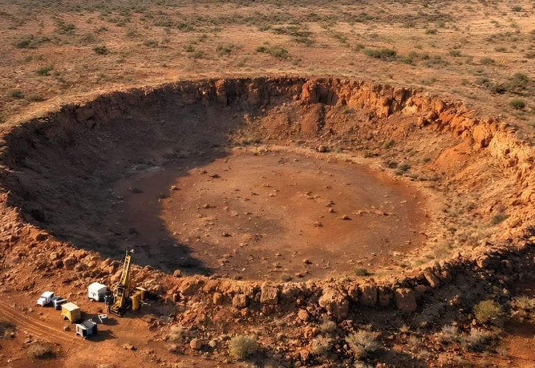 A circle spotted on Google Earth revealed a hidden meteorite crater in Western Australia Credit: TOI
