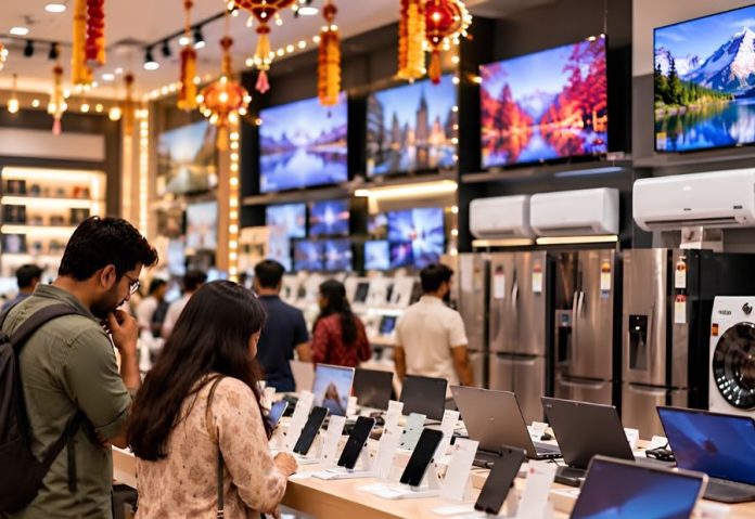 Festive electronics shopping shifts from discounts to EMIs and exchange benefits Credit: Business Standard Festive electronics shopping shifts from discounts to EMIs and exchange benefits Credit: Business Standard