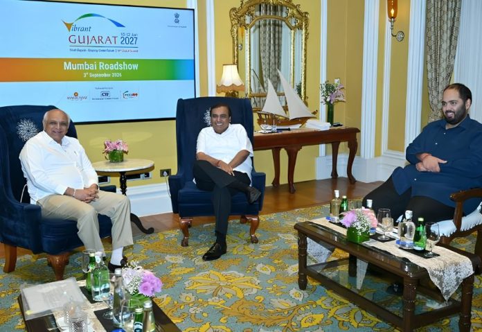 Gujarat CM meets Mukesh Ambani and Anant Ambani to discuss mega investments and clean energy growth Gujarat CM meets Mukesh Ambani and Anant Ambani to discuss mega investments and clean energy growth